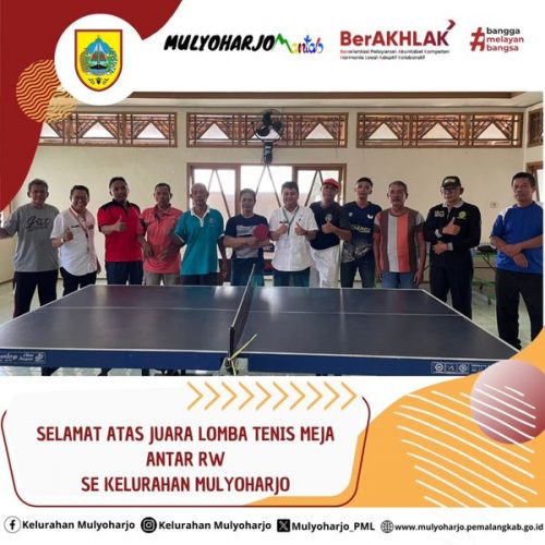 Juara Turnamen Tenis Meja Antar RW se Kelurahan Mulyoharjo